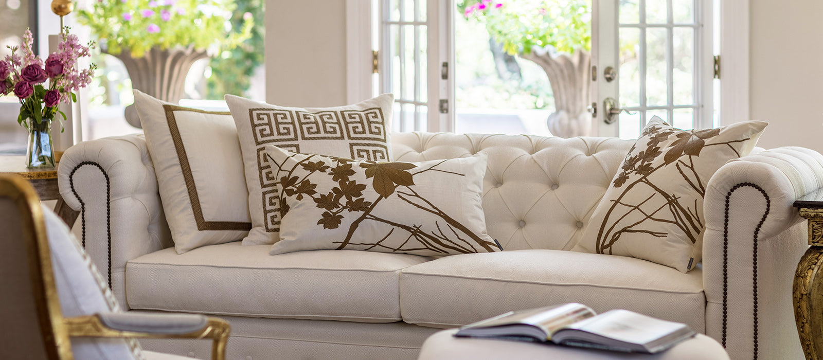 Silk best sale sofa pillows