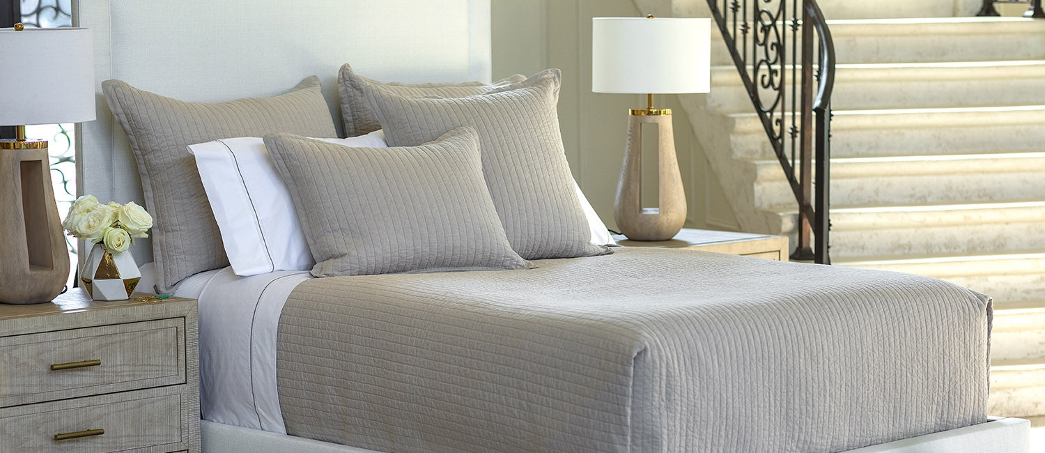 Tessa Raffia Vintage Linen Coverlets & Pillows | Lili Alessandra