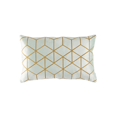 Cube Sm Rectangle Pillow Aquamarine / Gold 14x22