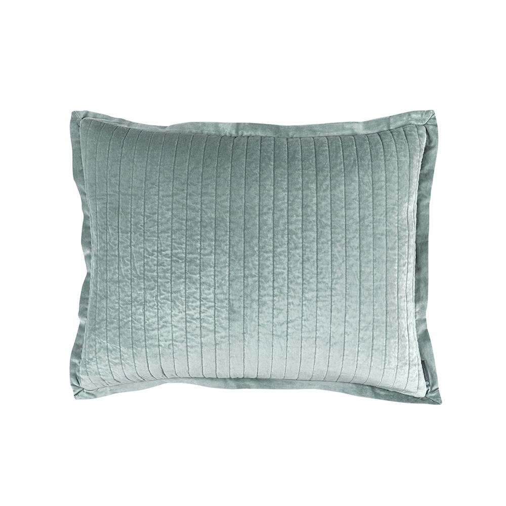 Aria Quilted Standard Pillow Sky Matte Velvet 20X26 by Lili Alessandra