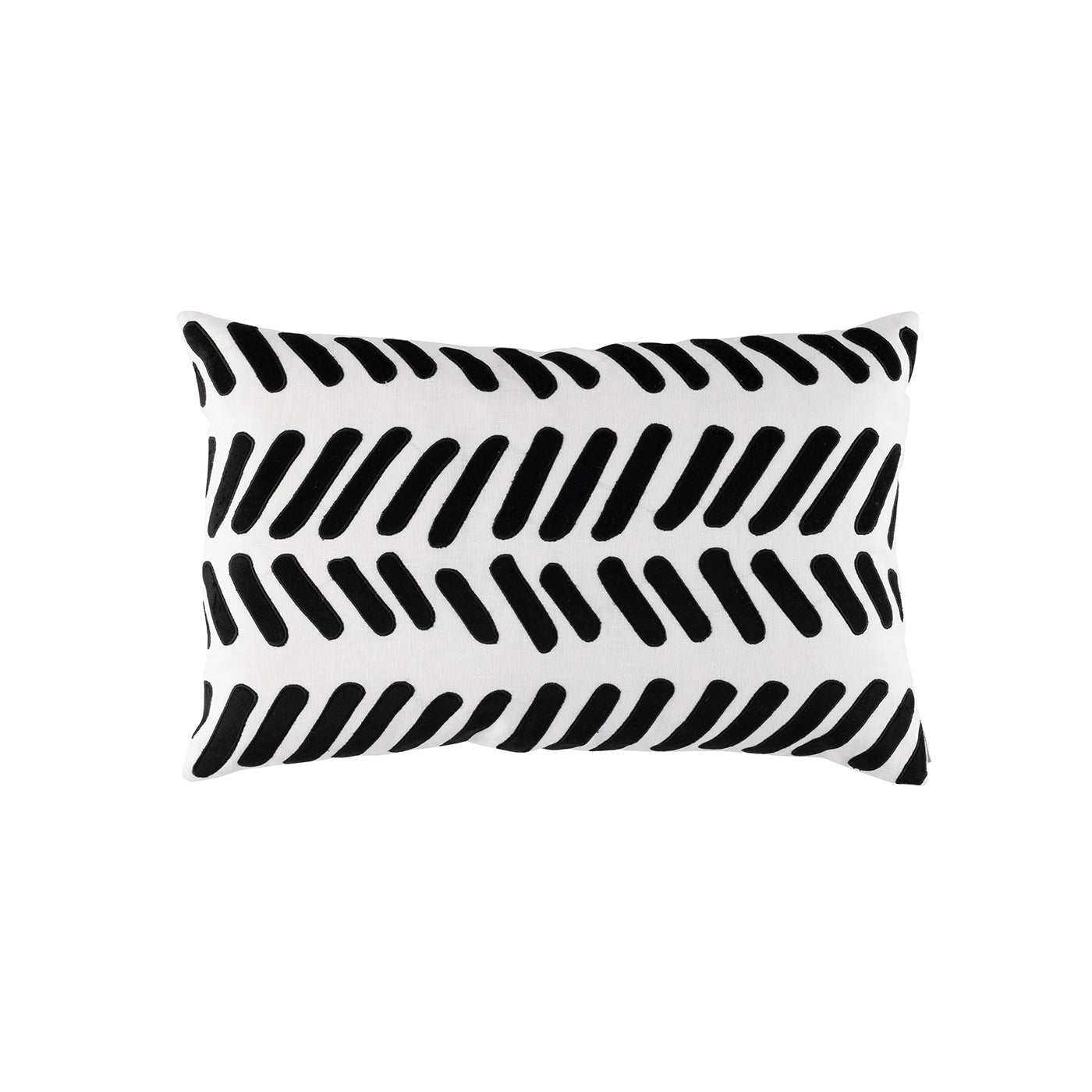 Peru Sm Rectangle Pillow White / Black 14x22