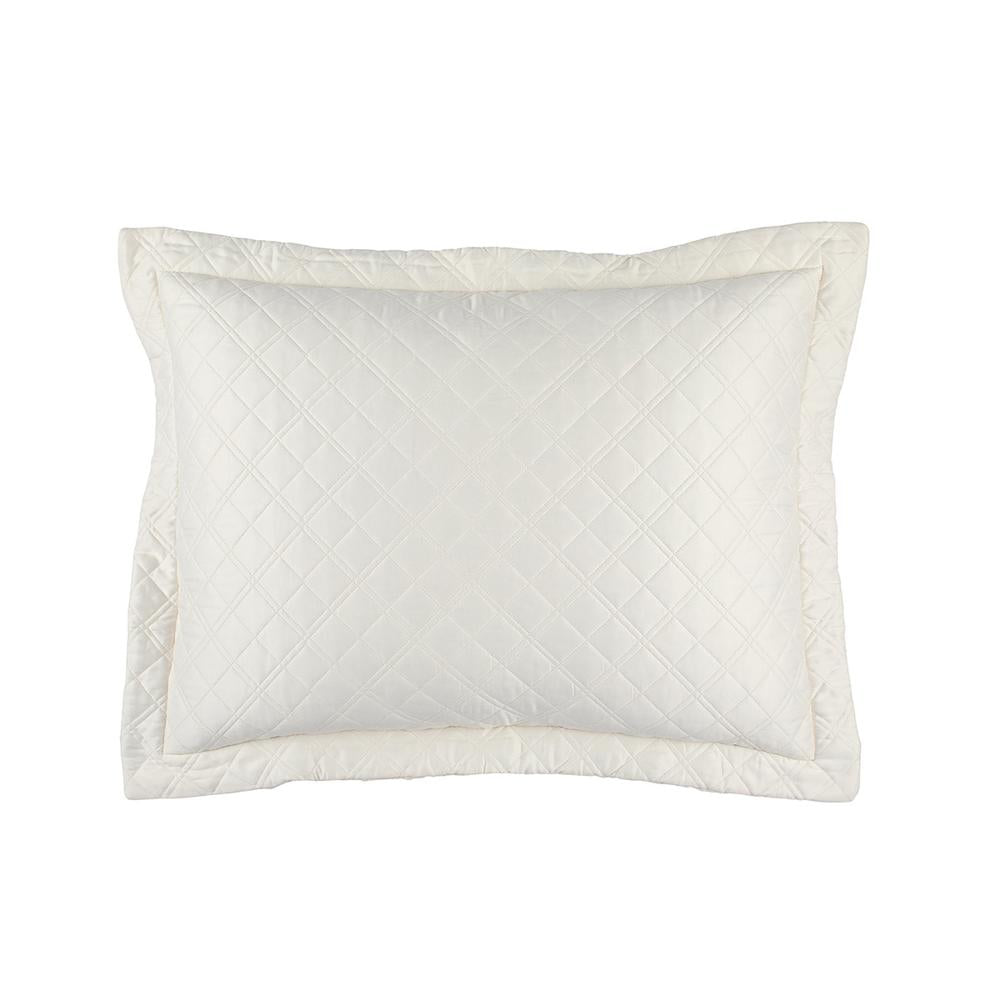 SILK & SENSIBILITY DIAMOND QUILTED STANDARD SHAM IVORY 20X26