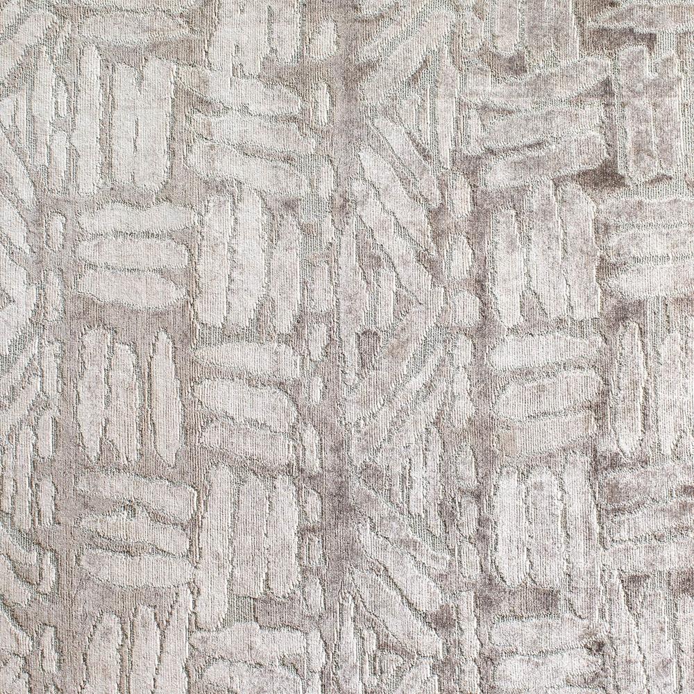 Basketweave Champagne Ivory / Metallic Silver Hand Knotted Rug