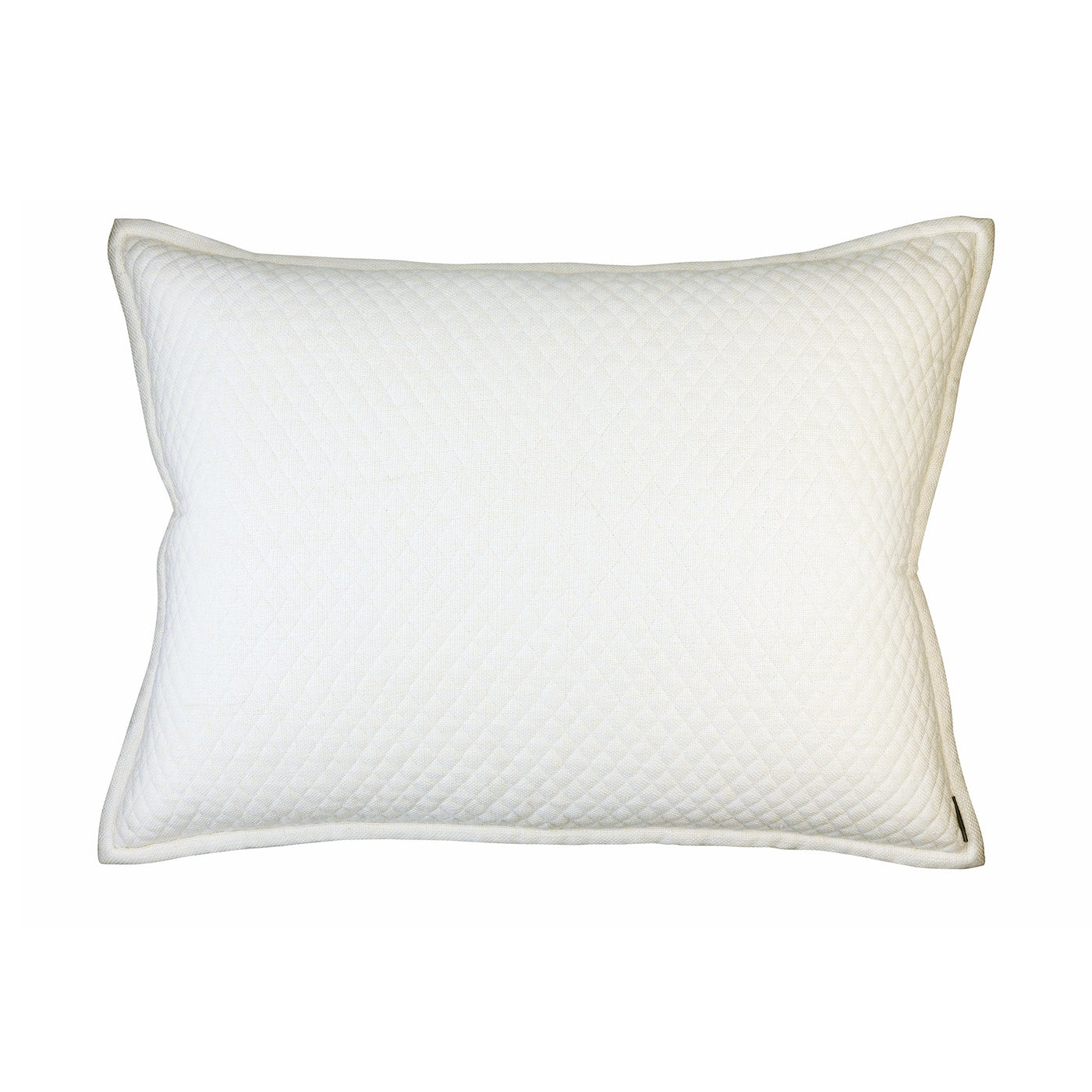 Laurie Quilted Luxe Euro Pillow Ivory Basketweave 27X36