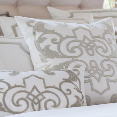 Mozart Square Pillow White Ice Silver 24X24