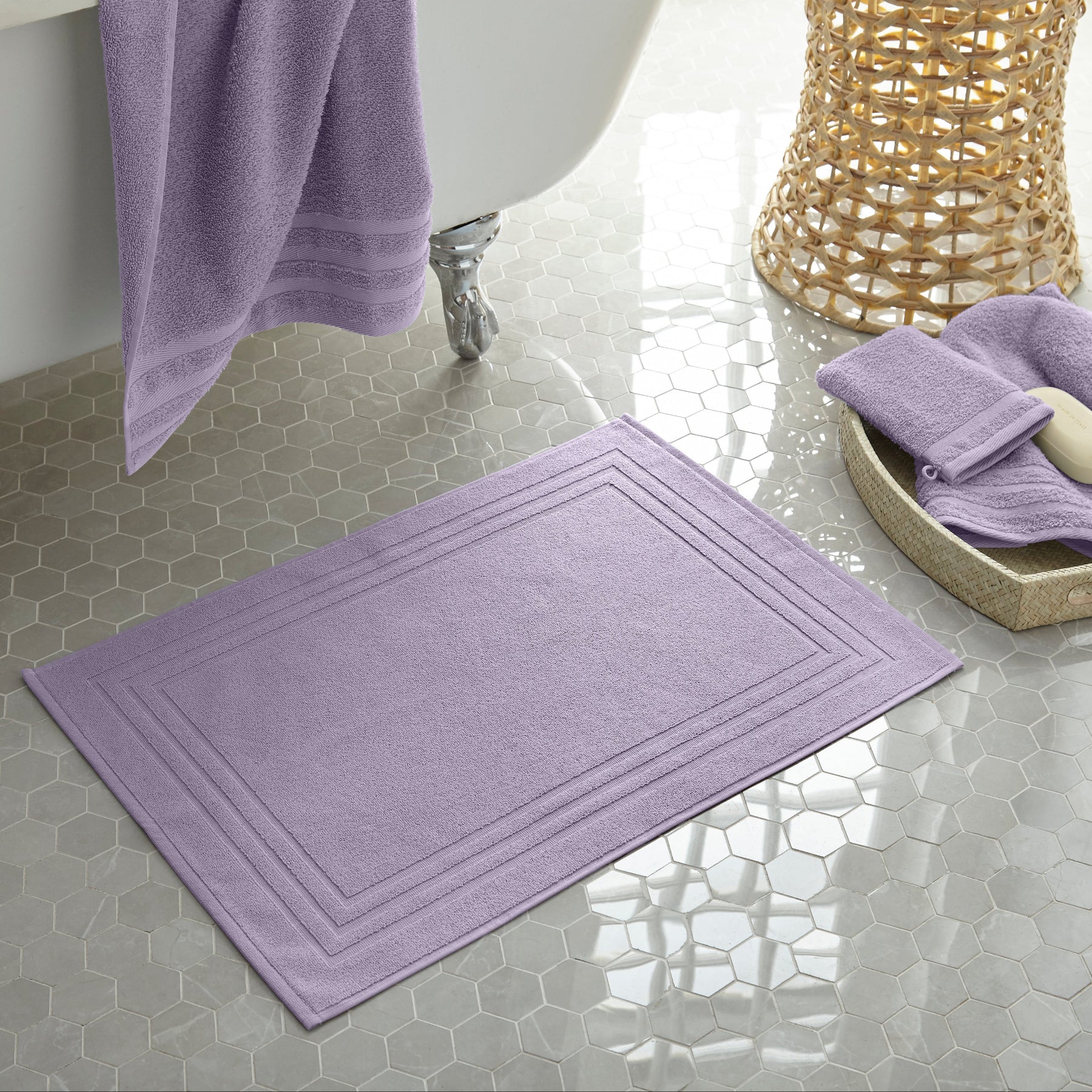 Photo inspiration: Eco Chic Penthouse Bathroom Fixtures For Elderly Living Reference: Eco Chic Bath Mat Lavender 19X27