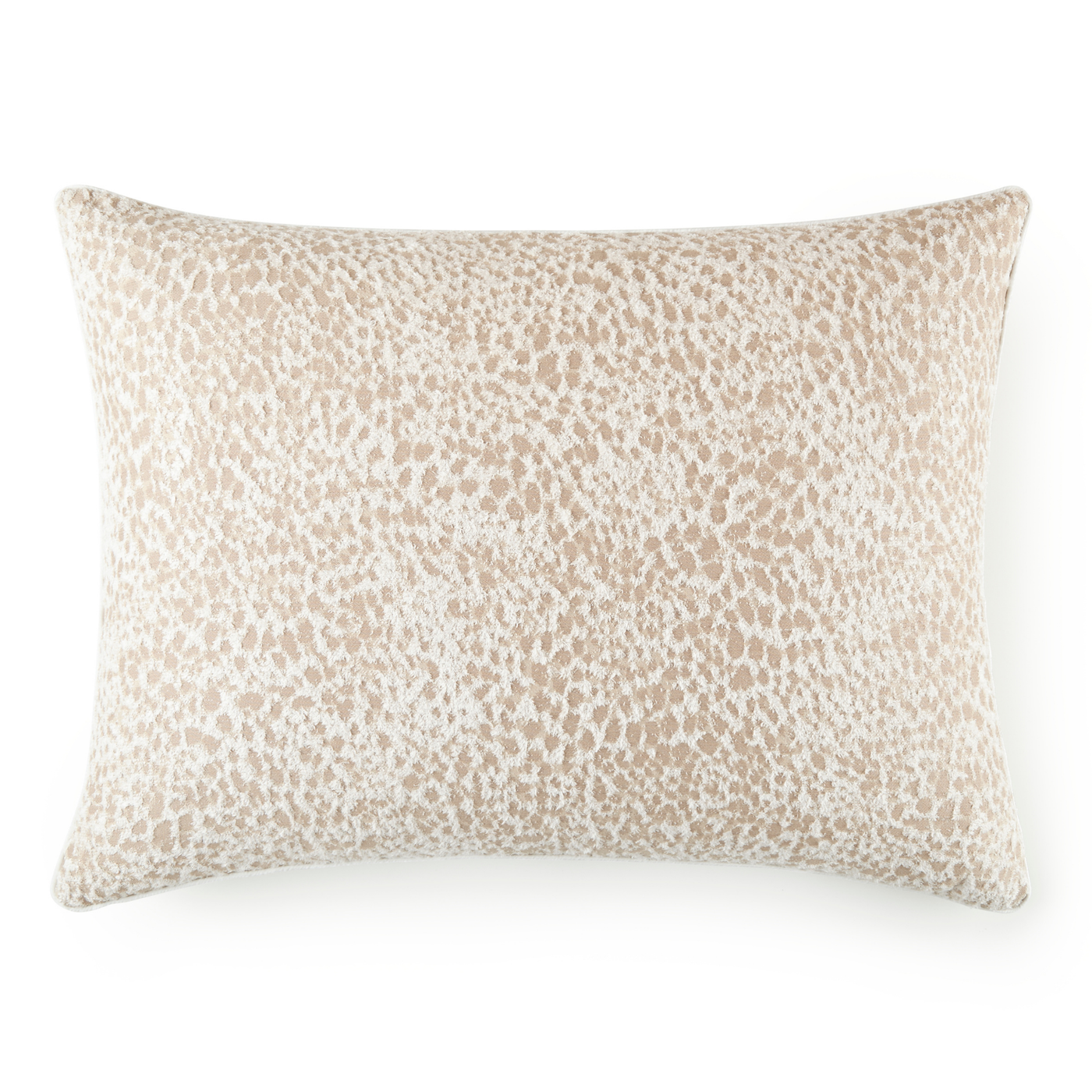 Asset Almond Jacquard Chenille Luxe Euro Pillow with Matte Ivory Piping (27x36) Made-To-Order
