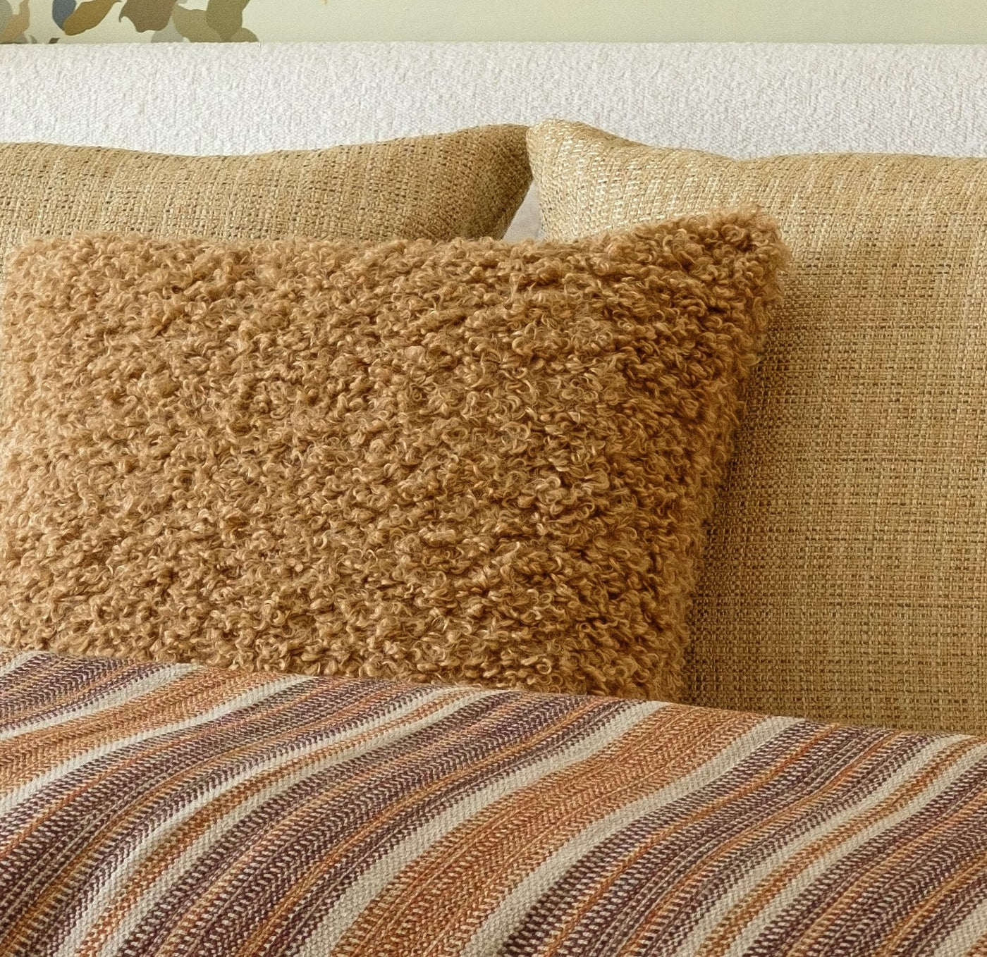 Curley Camel Medium Square Pillow (24x24) Made-To-Order