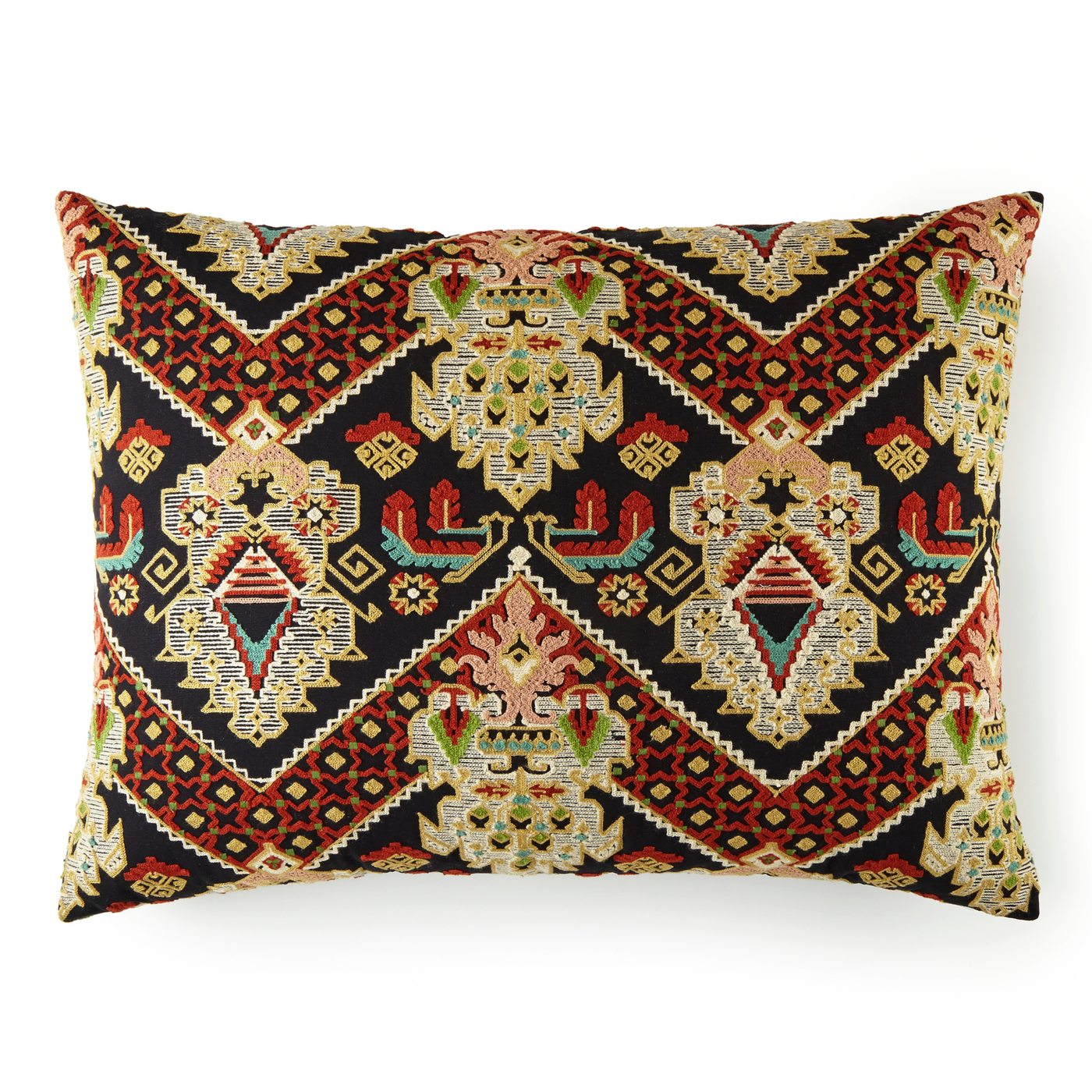 Casbah Jewel Embroidered Cotton Luxe European Pillow (27x36) Made-To-Order