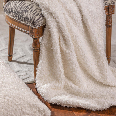 Curley Throw Marshmallow Faux Fur (42x98)