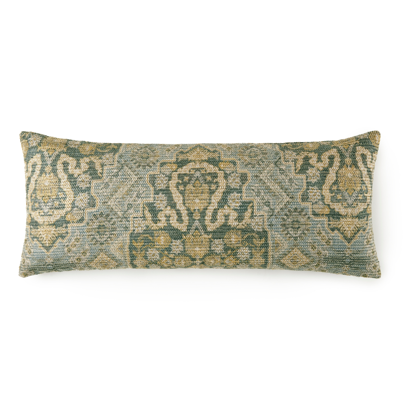 Tibet Mineral Jacquard Chenille Medium Rectangle Pillow (14x36) Made-To-Order