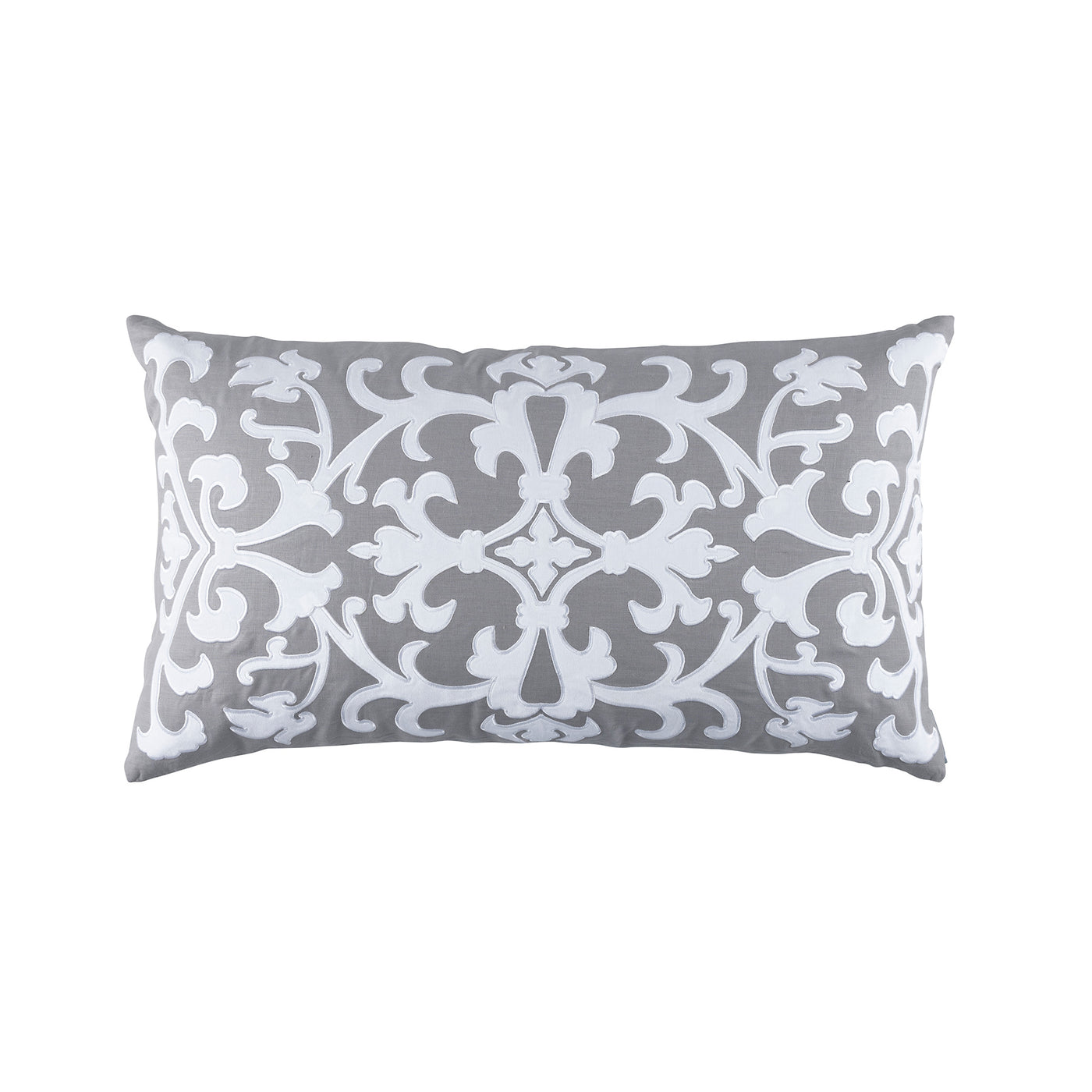 Olivia Lg Rect Light Grey Ivory Pillow 18X30 (Insert Included)