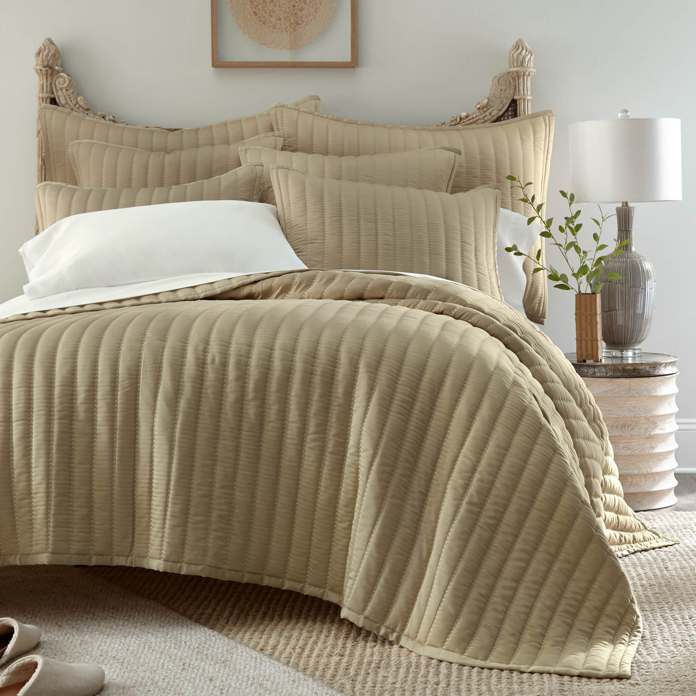 Urban Bamboo Champagne Coverlet Queen 96x98