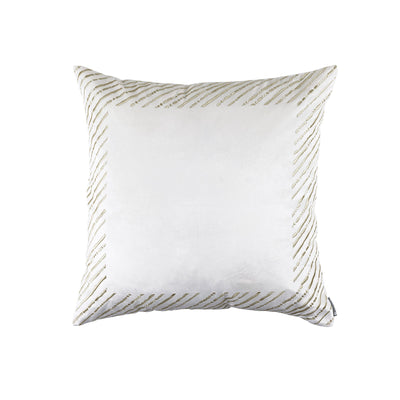 Sparkle Euro Pillow Ivory Velvet/Buff Embroidery 26X26