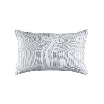 Liquid Large Rectangle Pillow Ivory Venetian Silk/Crystal Velvet Applique 18X30