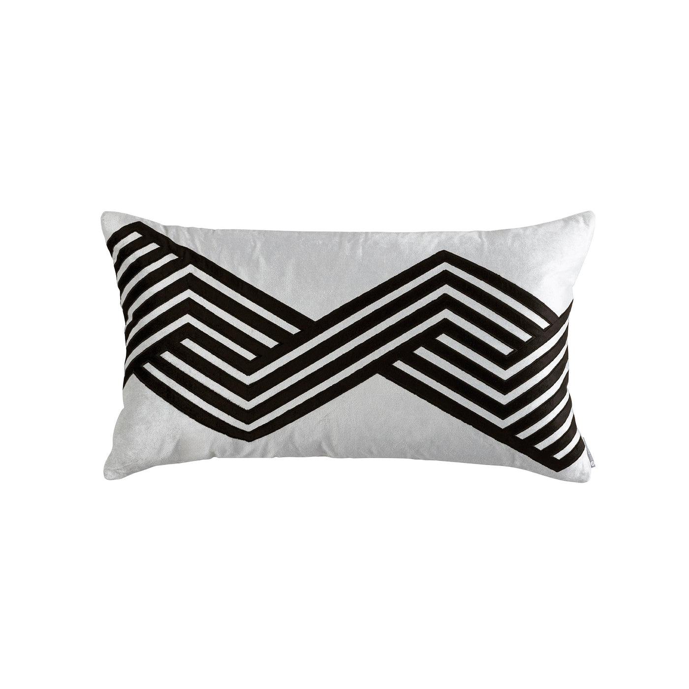 Expression Large Rectangle Pillow Crystal Velvet/Black Velvet Applique 18X30