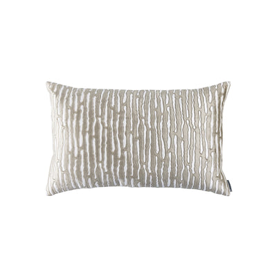 Abstract Large Rectangle Pillow Ivory Velvet/Buff Velvet Applique 18X30