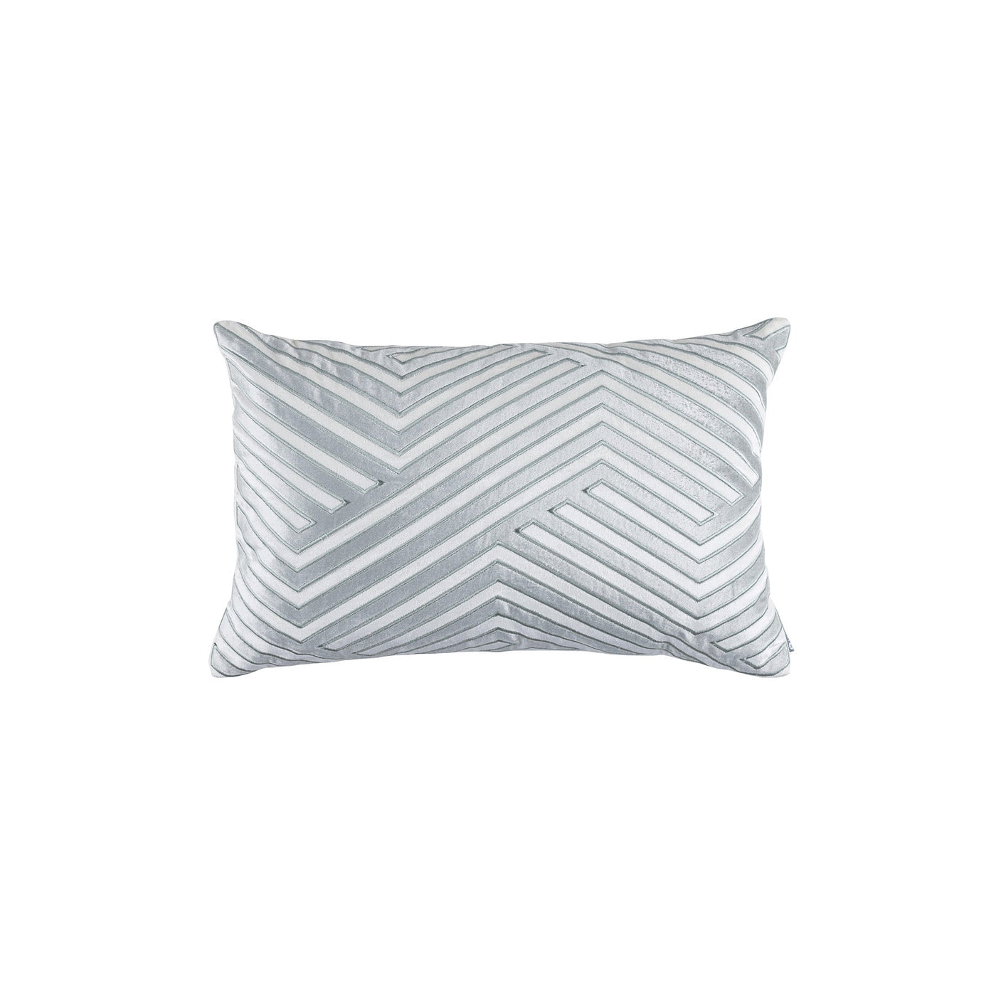 Liquid Small Rectangle Pillow Ivory Velvet/Crystal Velvet Applique 14X22