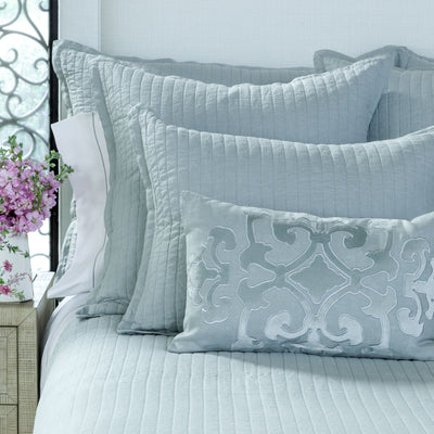 Tessa Quilted Euro Pillow Sky Linen 26X26