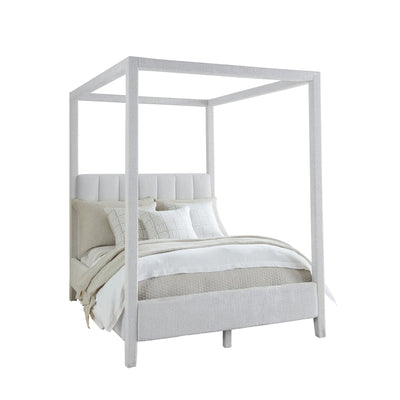Monaco Four Post Canopy Bed (Pewter Bouclé / Cal King)