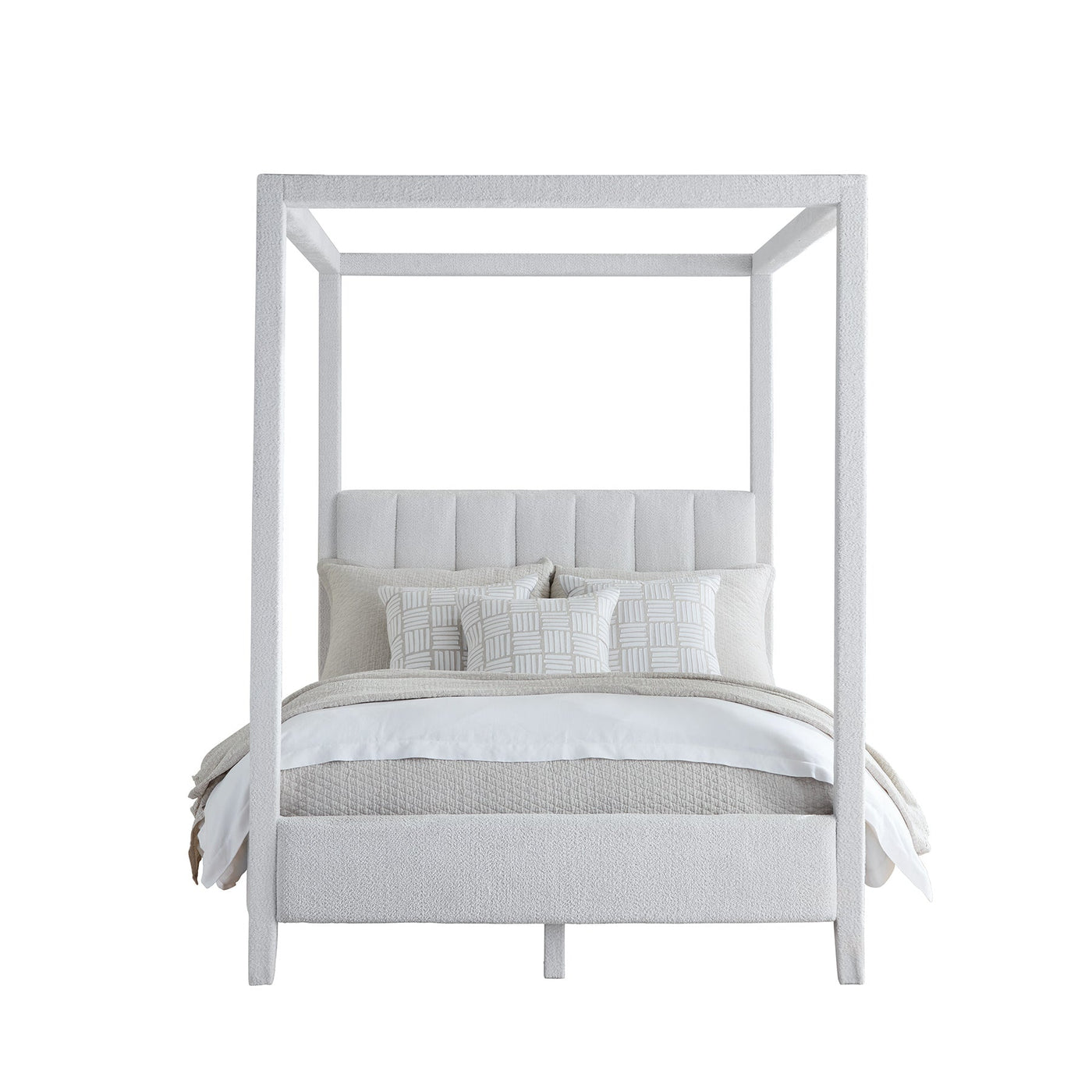 Monaco Four Post Canopy Bed (Oyster Bouclé / Queen)