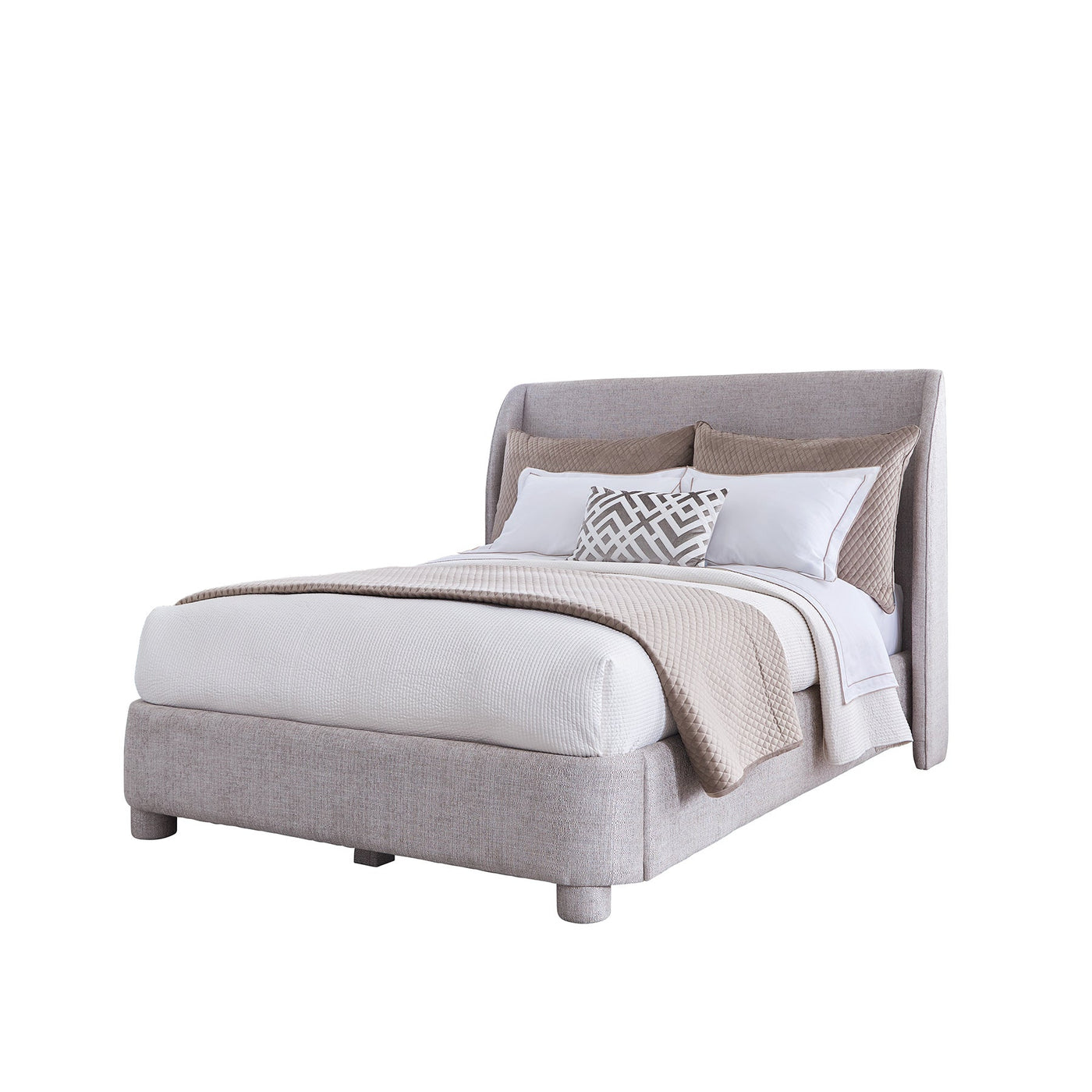 Serena Bed (Fawn Woven Chenille / Queen)