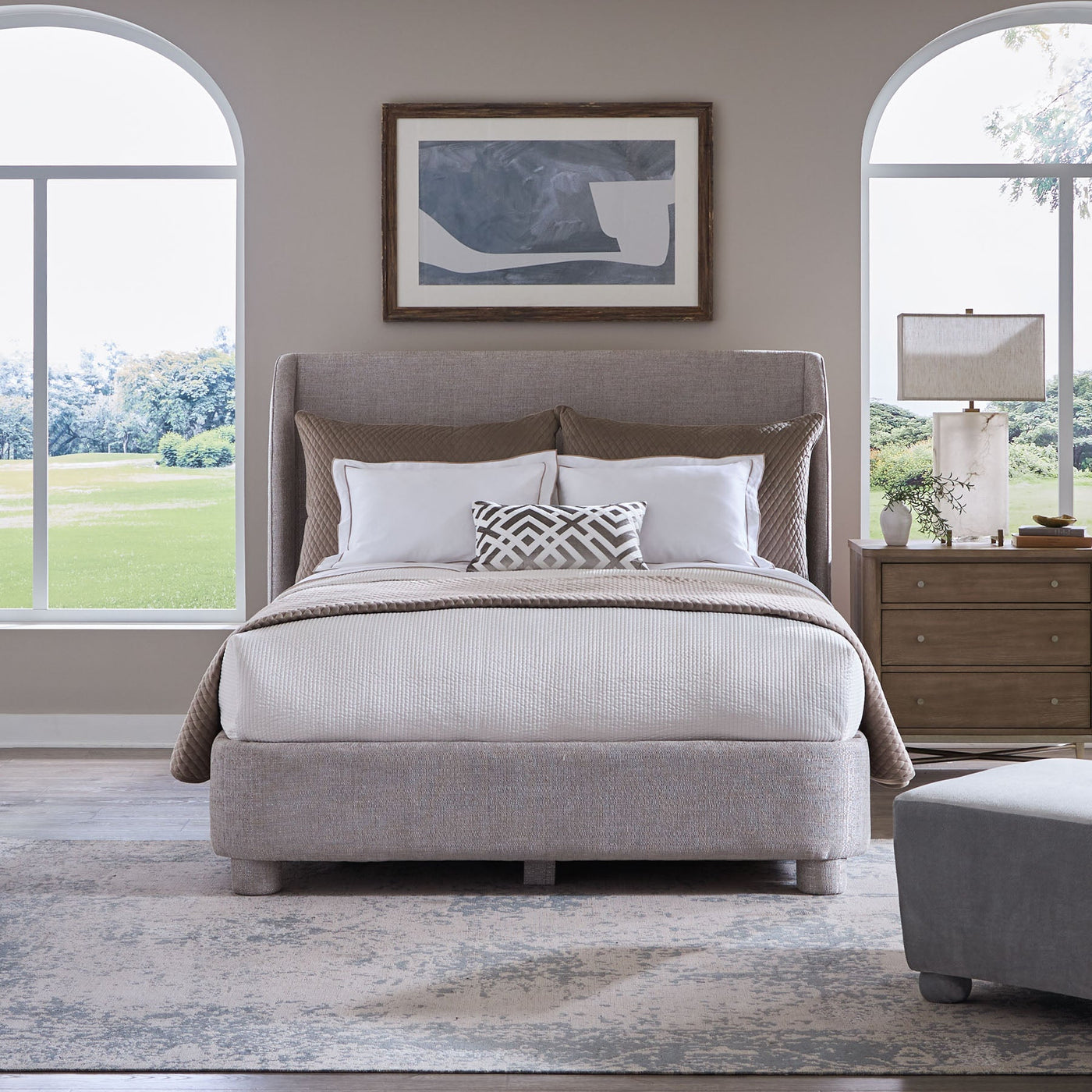 Serena Bed (Fawn Woven Chenille / King)