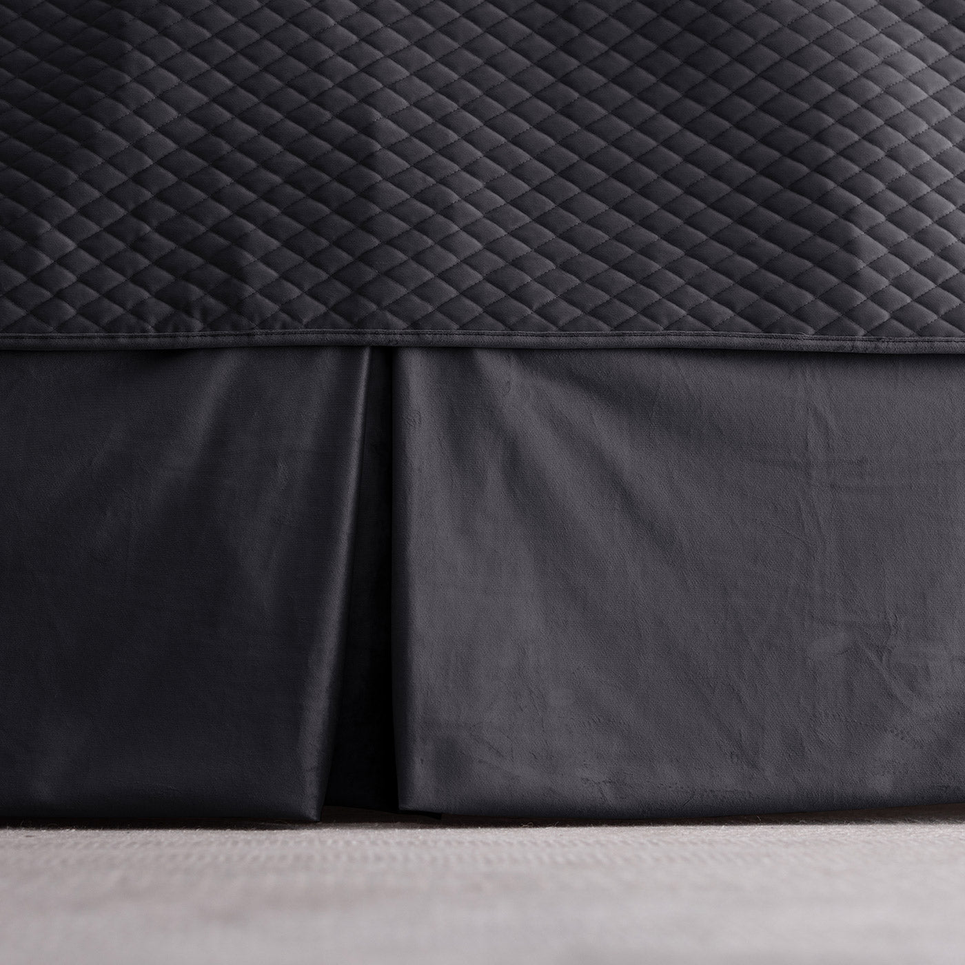 Valentina Tailored Bed Skirt Black (3 Panels) 22x86
