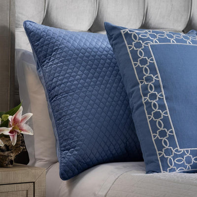 Valentina Quilted Luxe Euro Pillow Azure 27X36