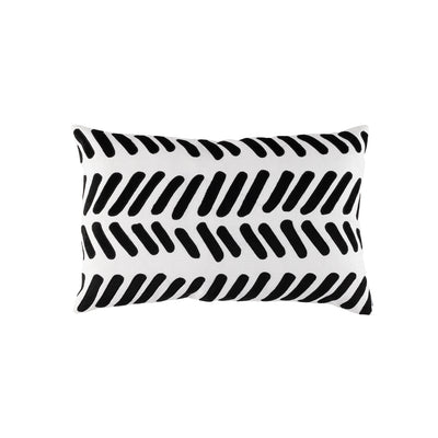 Peru Sm Rectangle Pillow White / Black 14x22