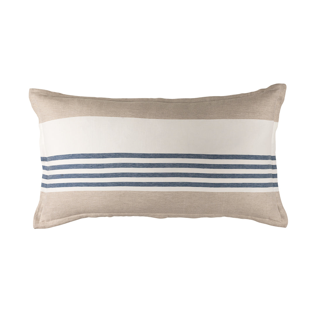 Newport King Pillow White Natural Blue 20X36 by Lili Alessandra