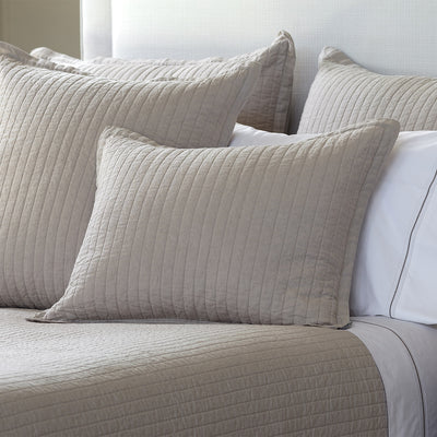 Tessa Quilted Standard Pillow Raffia Linen 20X26