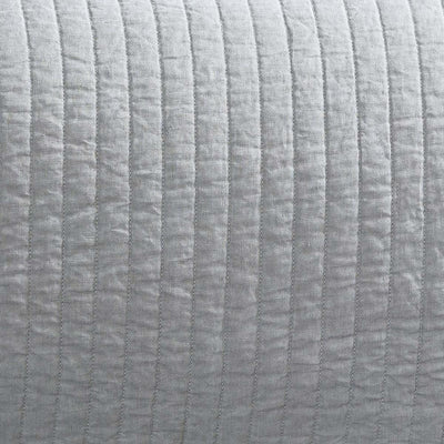 Tessa Quilted Standard Pillow Light Grey Linen 20X26