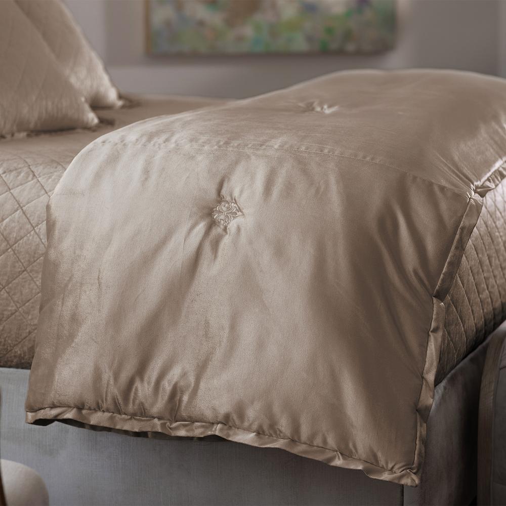 Chloe Champagne Velvet Coverlets by Lili Alessandra