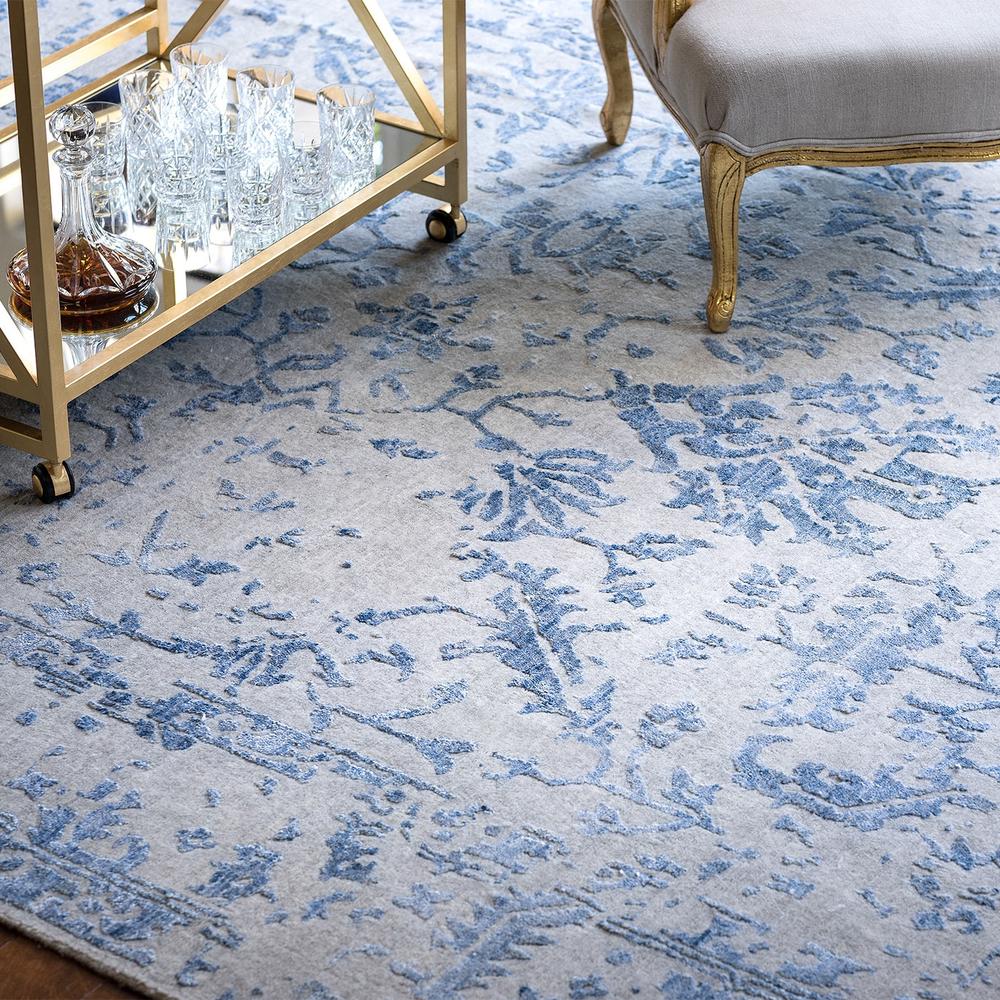 Jolie Grey Blue Hand Knotted Rug (8X10)