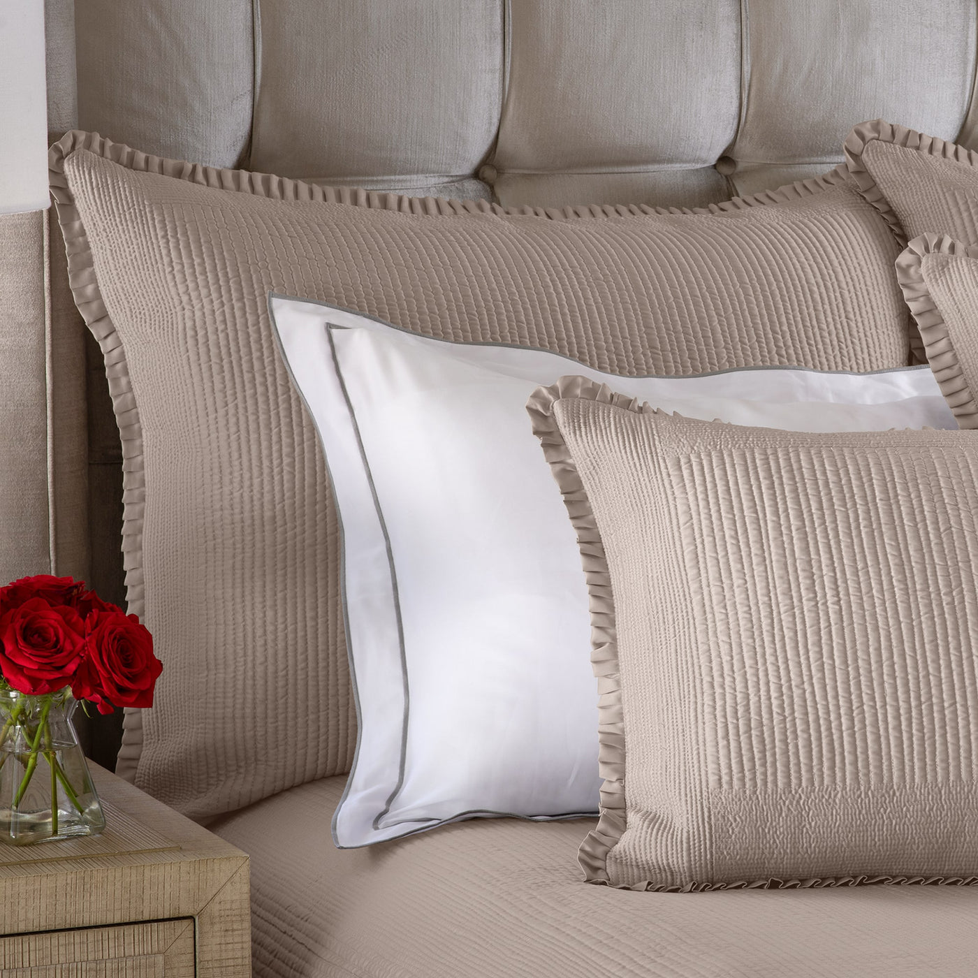 Battersea Luxe Euro Pillow Taupe S&S 27X36