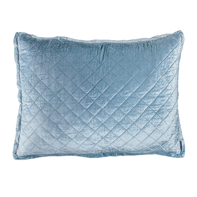 Chloe Luxe Euro Pillow Ice Blue Velvet 27X36 (Insert Included)