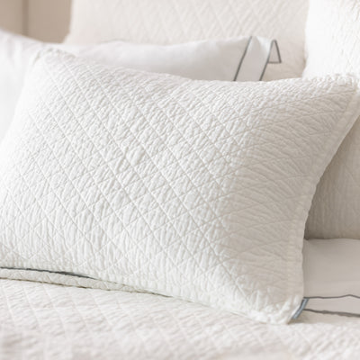 Emily Standard Pillow / White Linen 20X26