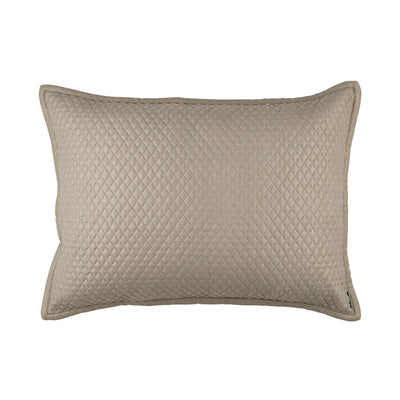Laurie Quilted Luxe Euro Pillow Stone Basketweave 27X36