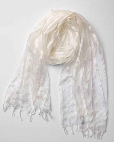 Mindy Scarf Ivory Sheer Voile