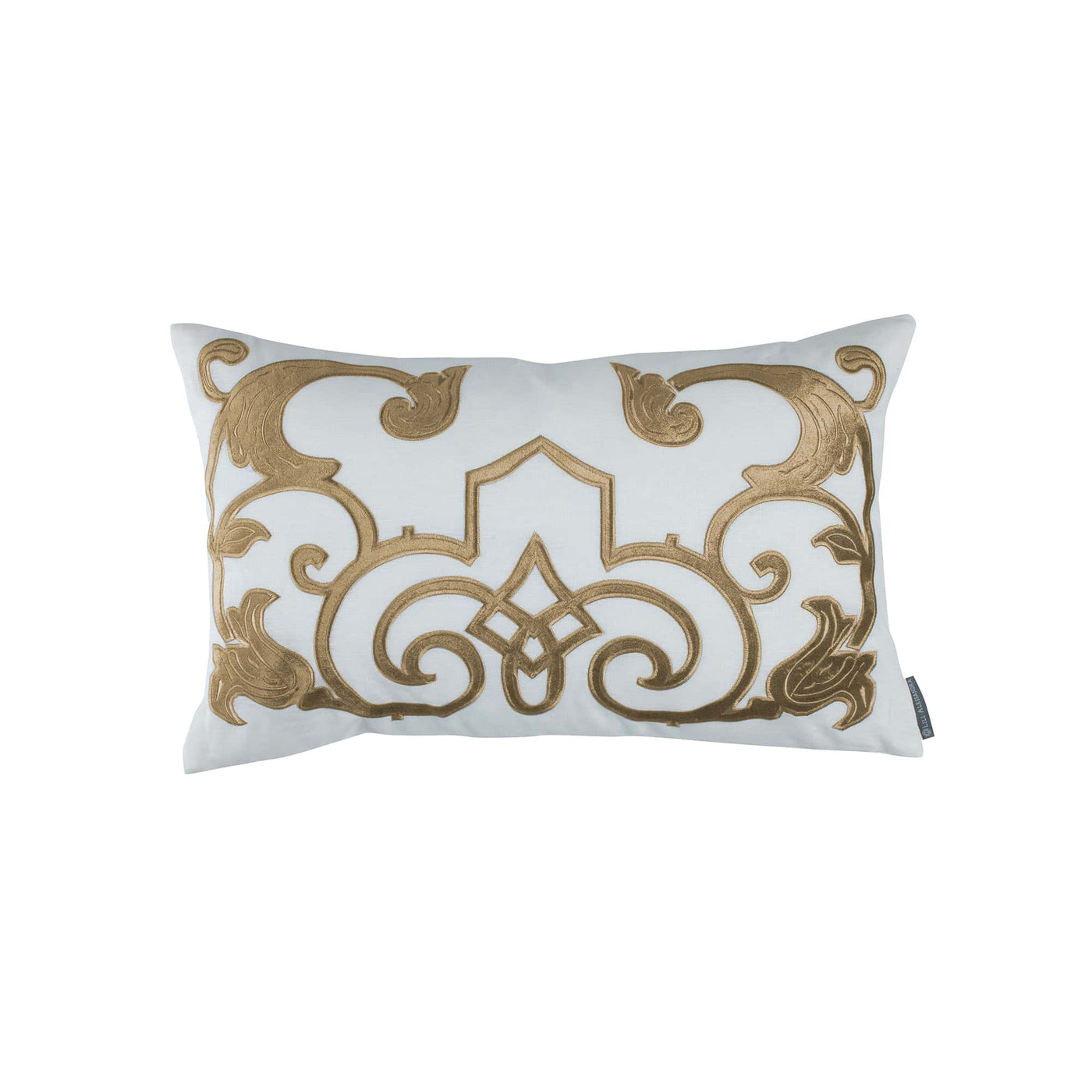 Mozart Sm. Rect. Pillow / White Linen / Straw Velvet 14X22