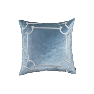 Versailles European Sham Ice Blue / Ivory Velvet 26X26 (Pillow Insert Not Included)