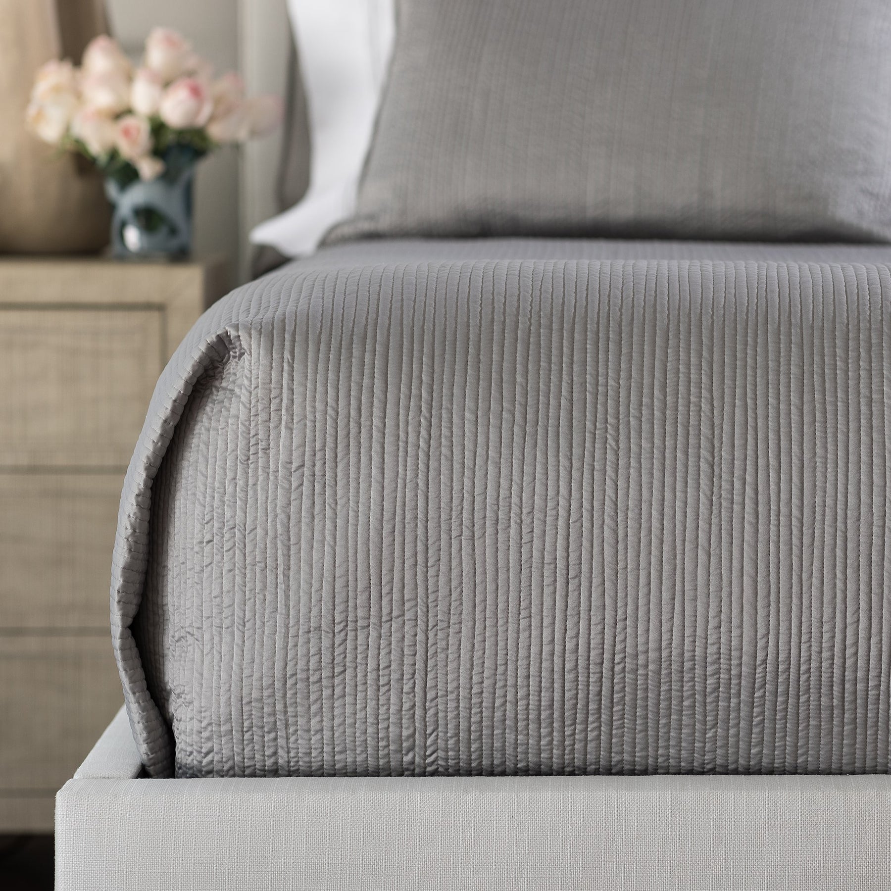 Retro Pewter Silk & Sensibility 112x98 King Coverlet Lili Alessandra