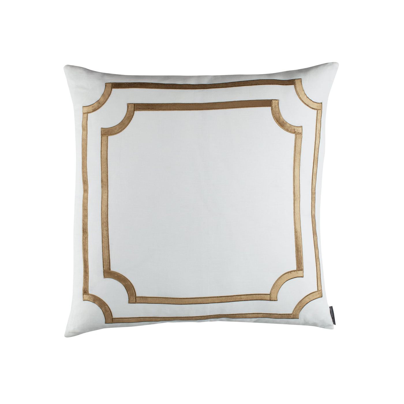 Soho European Pillow / White Linen / Straw Velvet 26X26