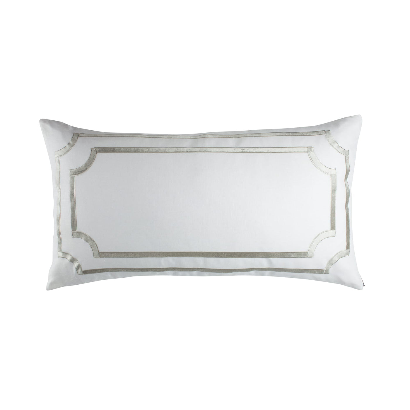 Soho King Pillow / White Linen / Ice Silver Velvet 20X36