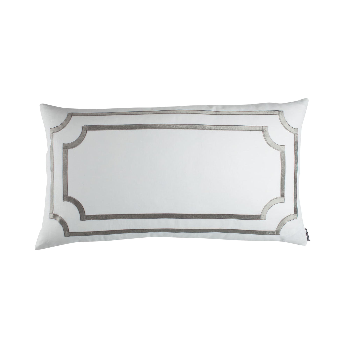 Soho King Pillow / White Linen / Silver Velvet 20X36