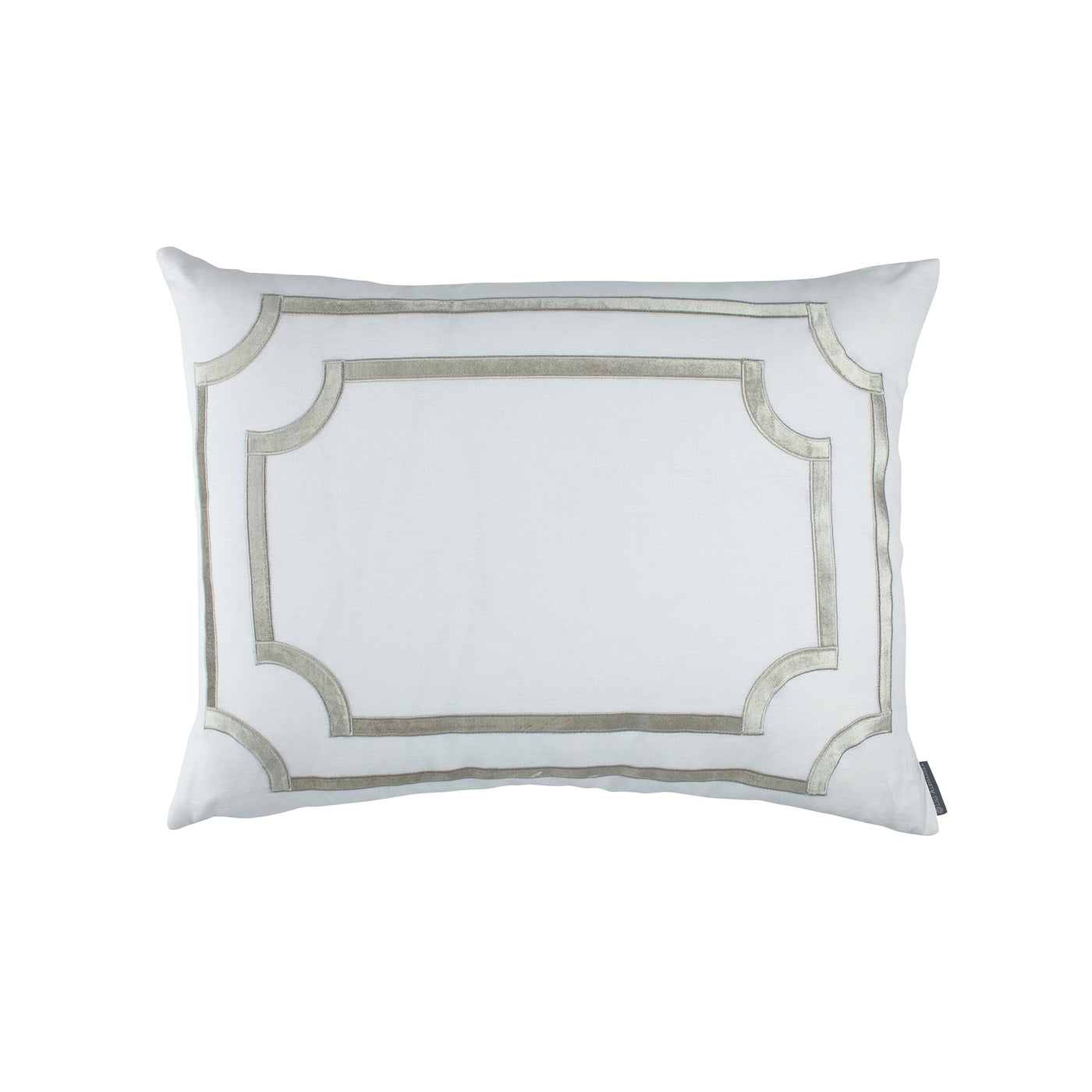 Soho Standard Pillow / White Linen / Ice Silver Velvet 20X26