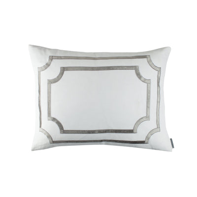 Soho Standard Pillow / White Linen / Silver Velvet 20X26