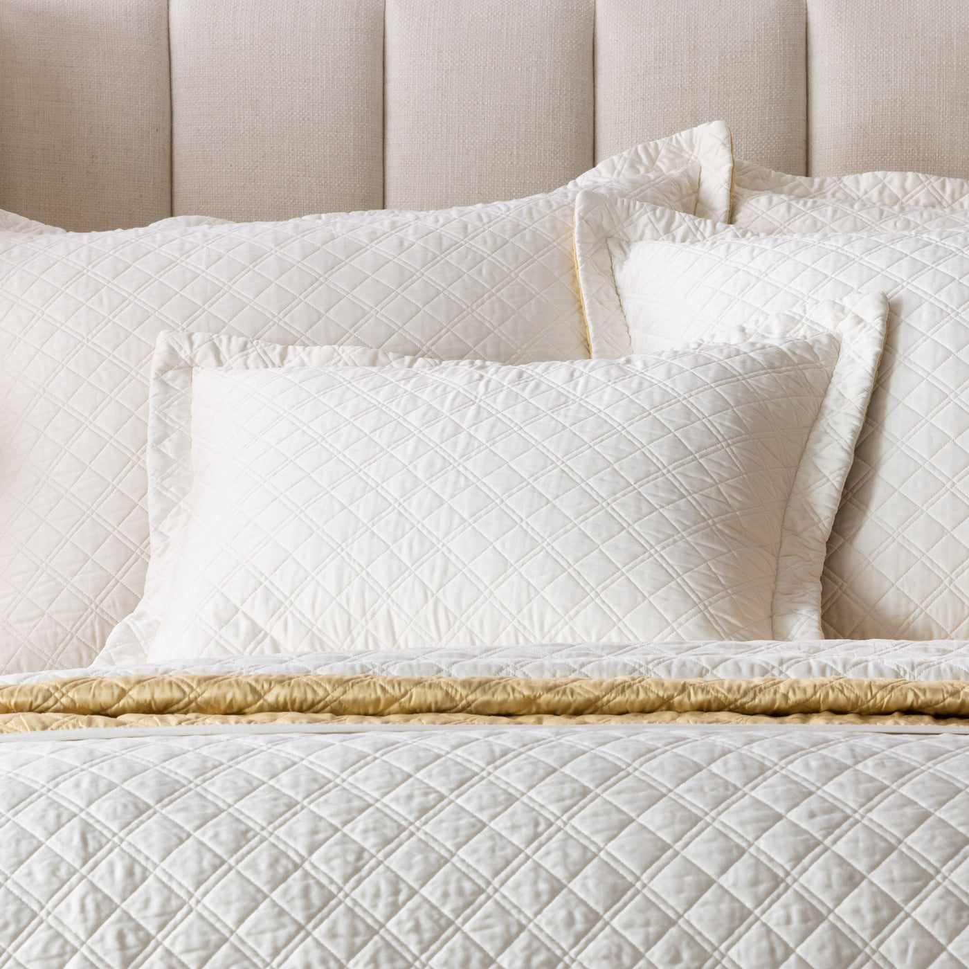 Silk & Sensibility Standard Pillow Ivory/Ecru Reversible 20X26 (Insert Included)