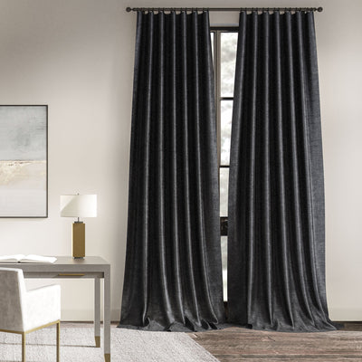 Ava Charcoal Drapery Panels (Set of Two - 52x120 - French Pleats)